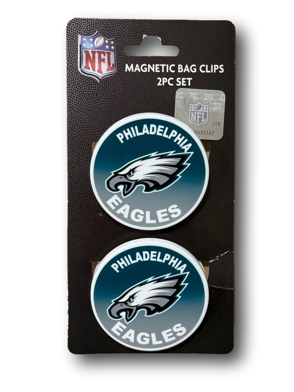 NFL Philadelphia Eagles 2-Pack Magnetic Bag Clips Set - NWT